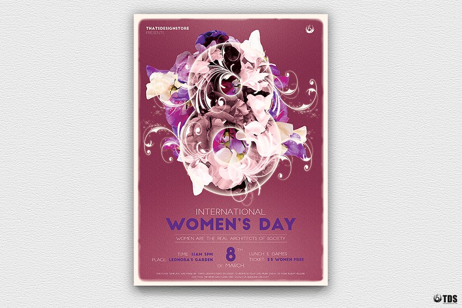 三八妇女节海报模版 Womens Day Flyer  #8