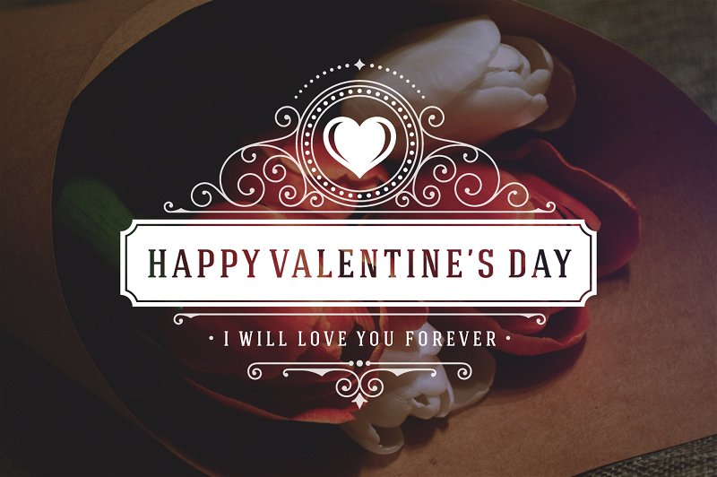 情人节标签插图素材Valentine-#039;s Day