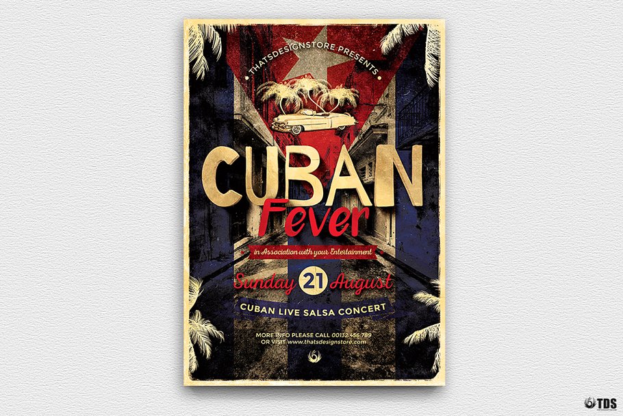 古巴发烧友活动海报模版 Cuban Fever Flyer