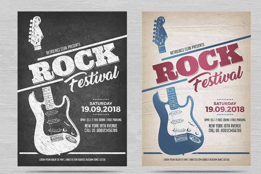 摇滚音乐海报模版 Rock Festival Flyer #