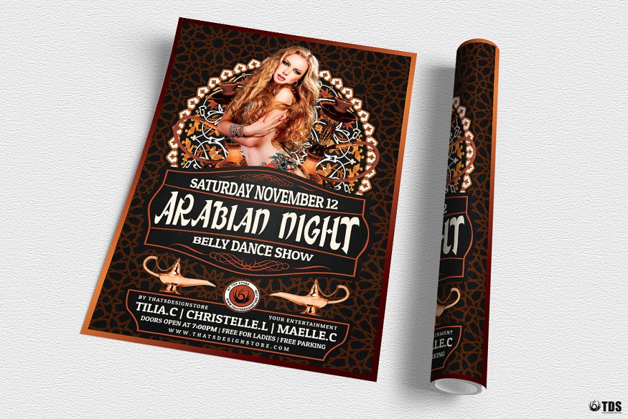 酒吧聚会海报模板 Arabian Nights Flyer