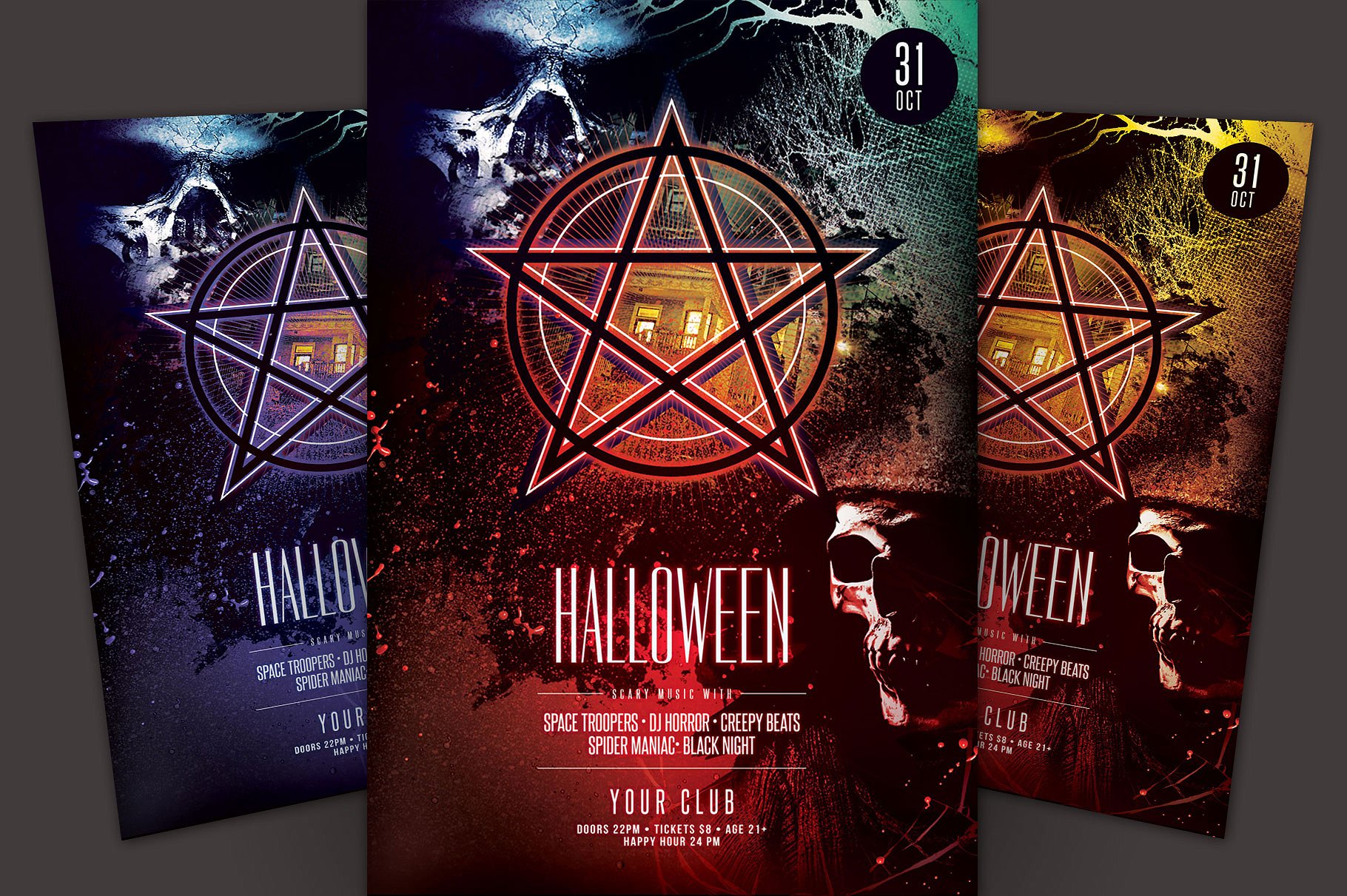 万圣节海报模版 Halloween Flyer Templa