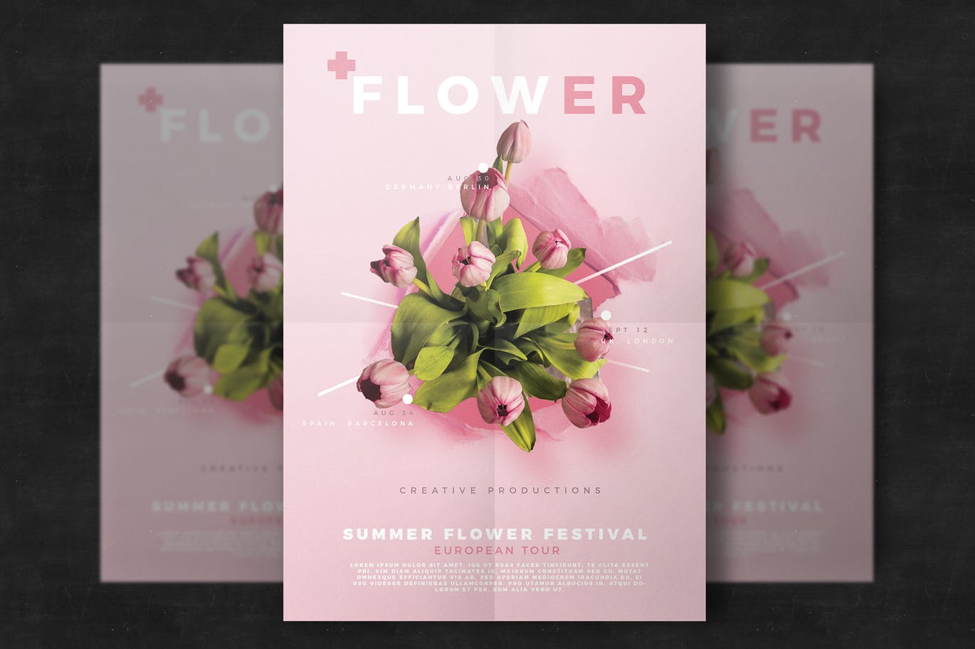 时尚高端的优雅花朵花卉海报宣传单 floral-flyer-