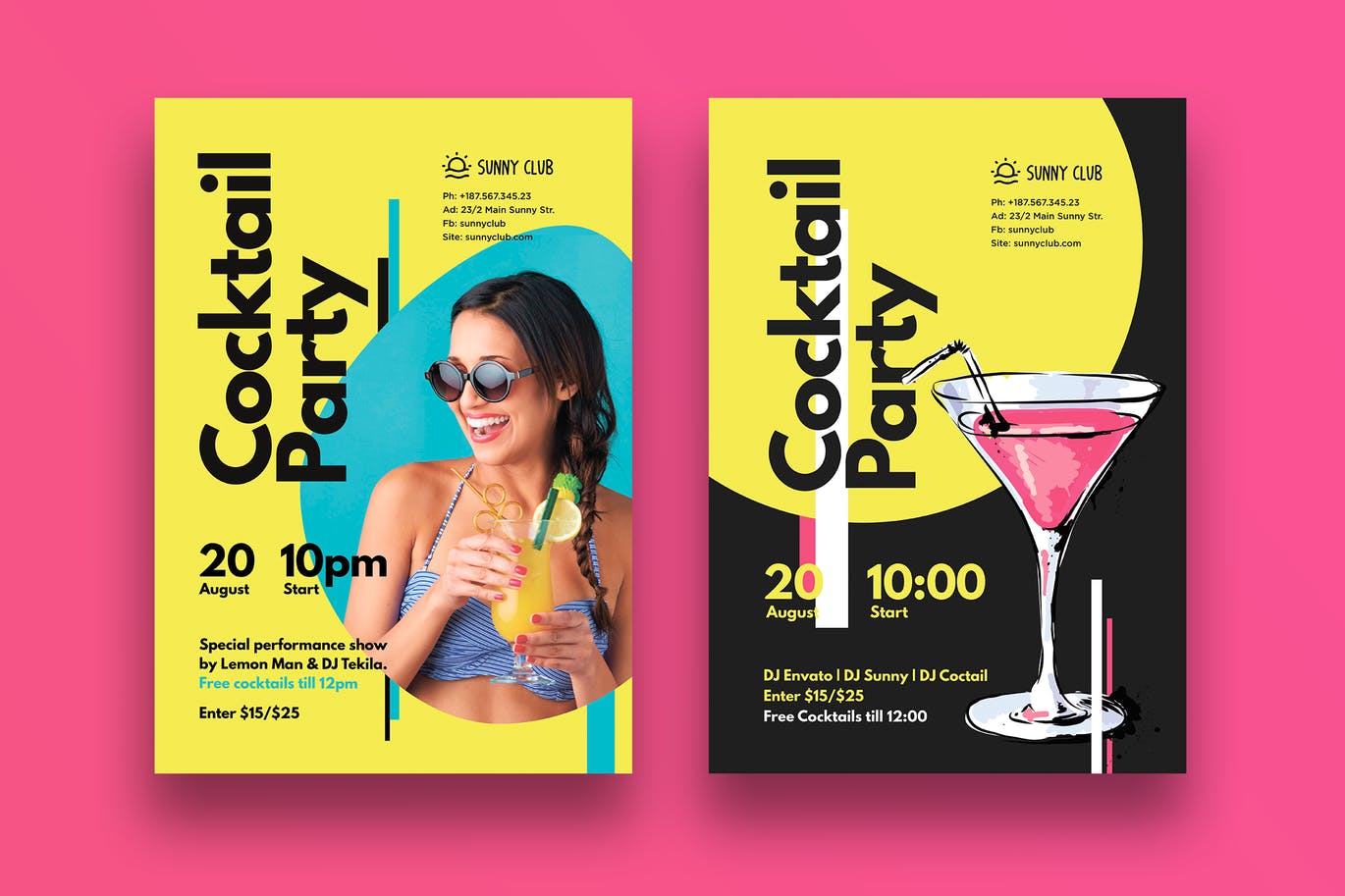 鸡尾酒派对party海报宣传单cocktails-party