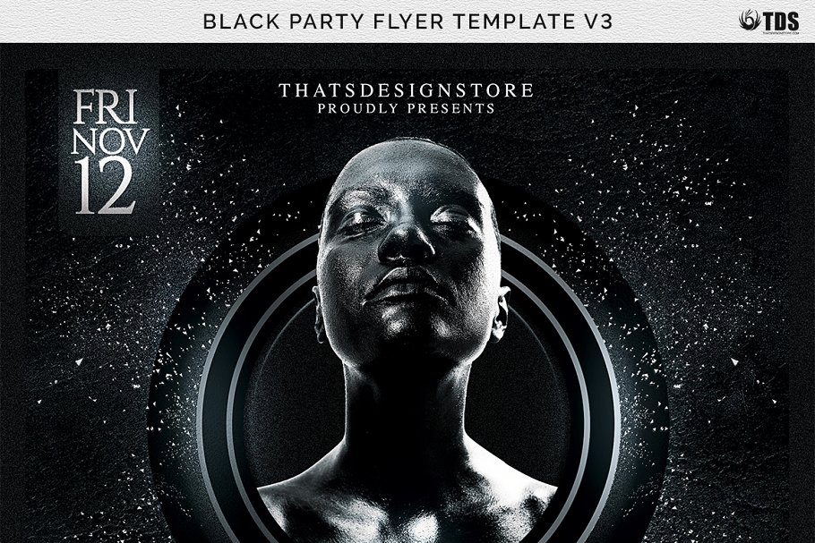 黑色主题海报模版 Black Party Flyer  #1