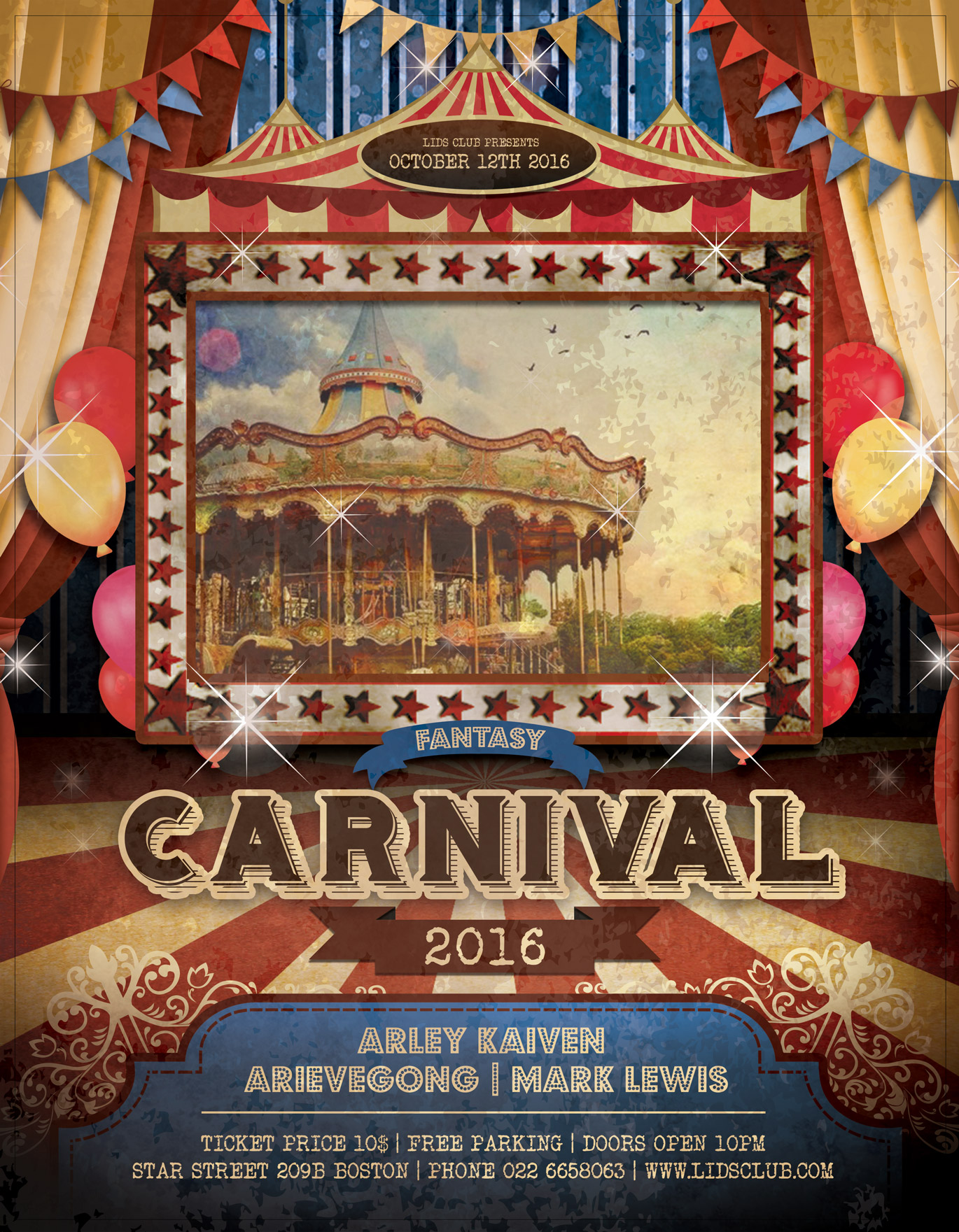 复古嘉年华马戏团海报宣传单 vintage-carnival