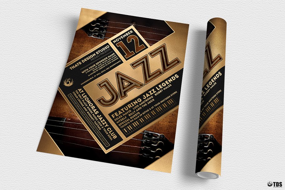 爵士音乐会活动海报模板 Jazz Festival Flye