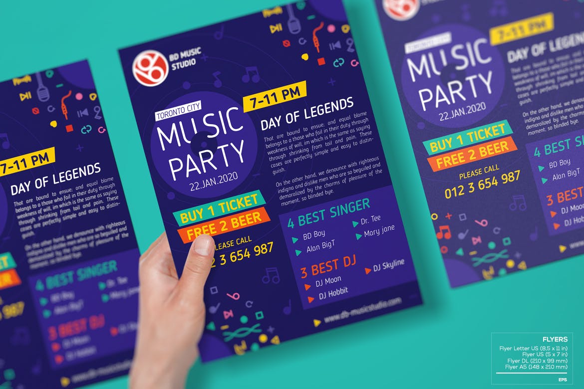 高品质的时尚高端音乐派对party海报music-party