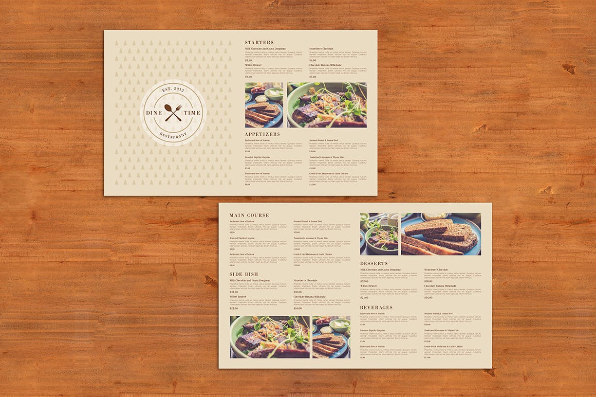高品质菜单菜谱宣传单海报modern-food-menu.