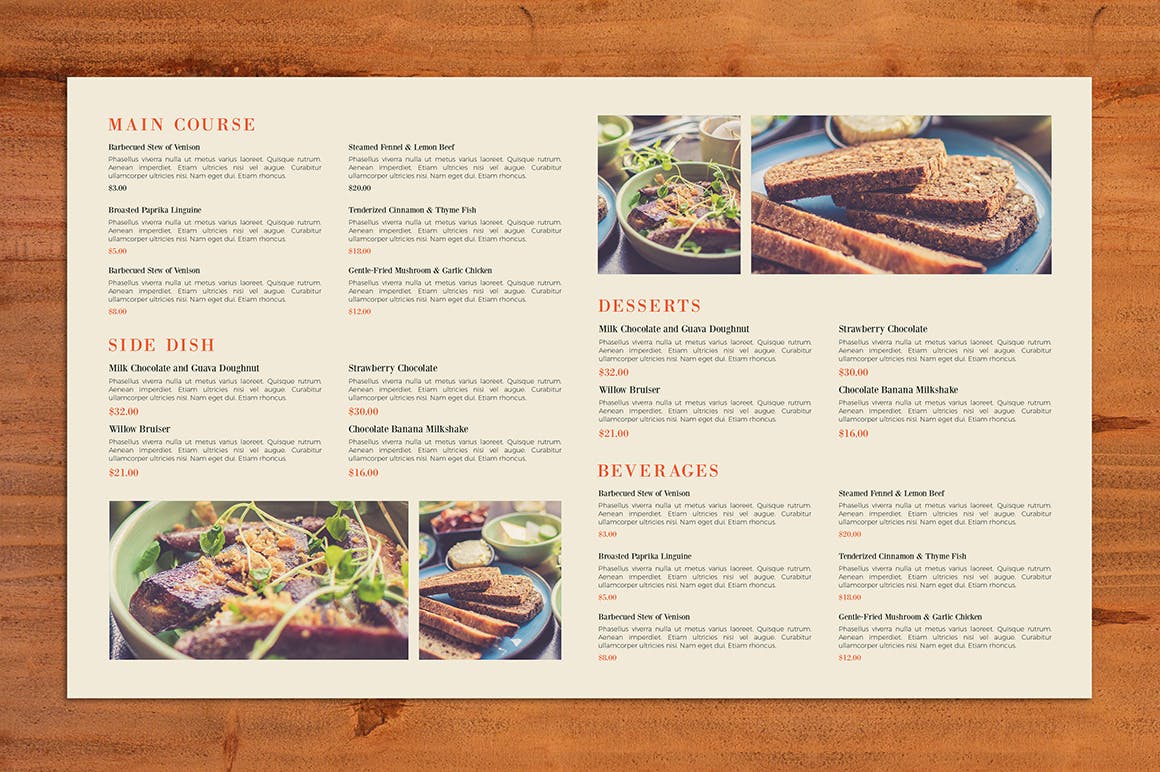 高品质菜单菜谱宣传单海报modern-food-menu.