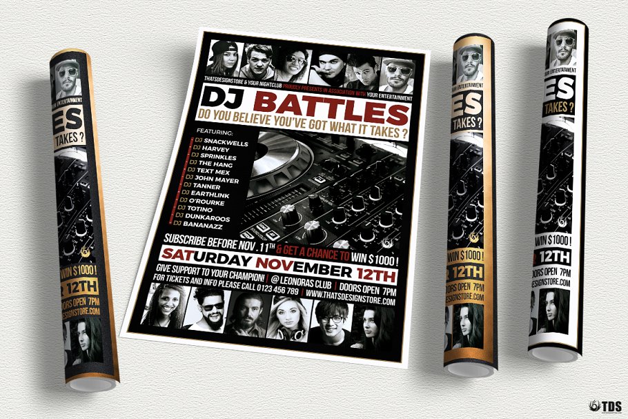 DJ对抗活动海报传单模板 DJ Battle Flyer #
