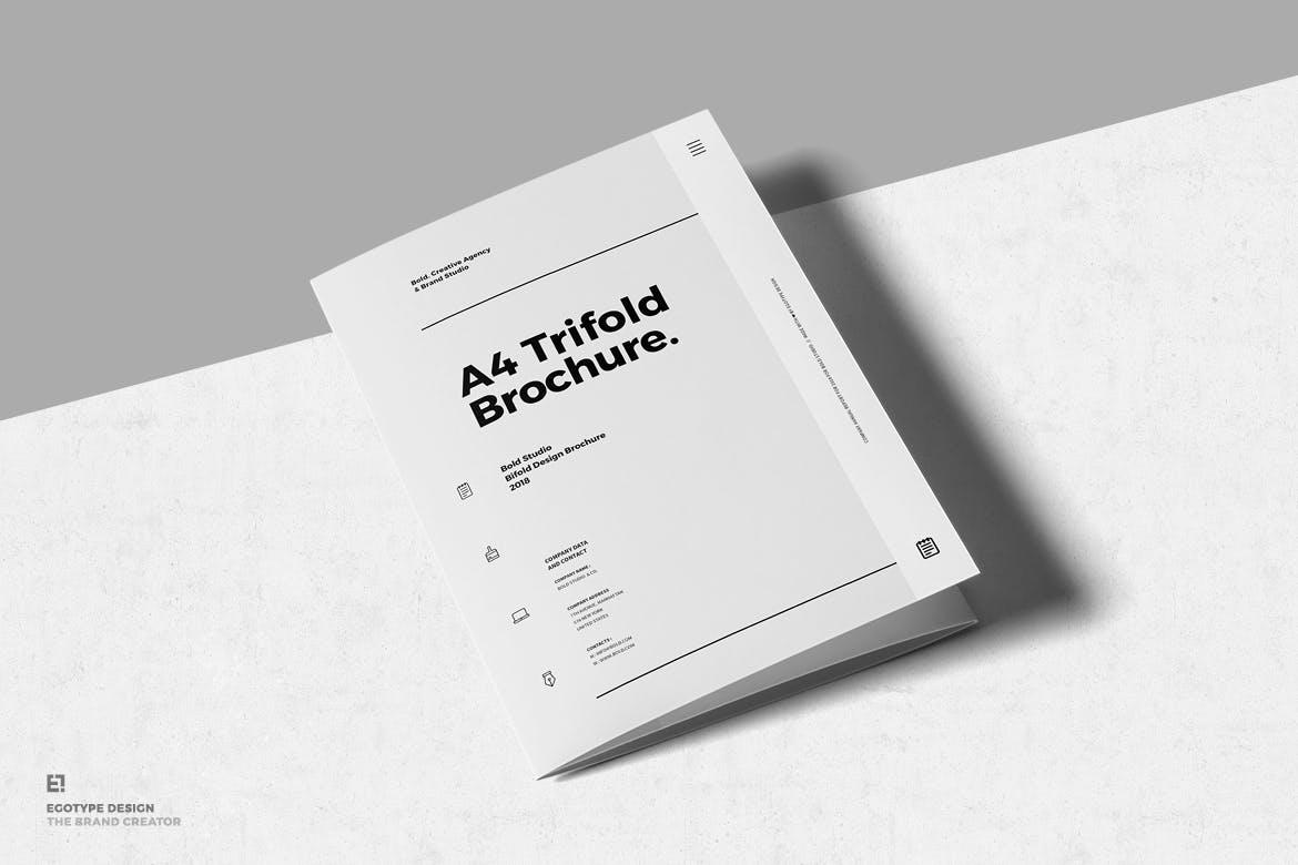 简约配色房地产三折页海报宣传单 trifold-brochu