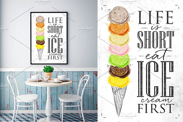 冰淇淋创意海报图形 Ice Cream Poster #14