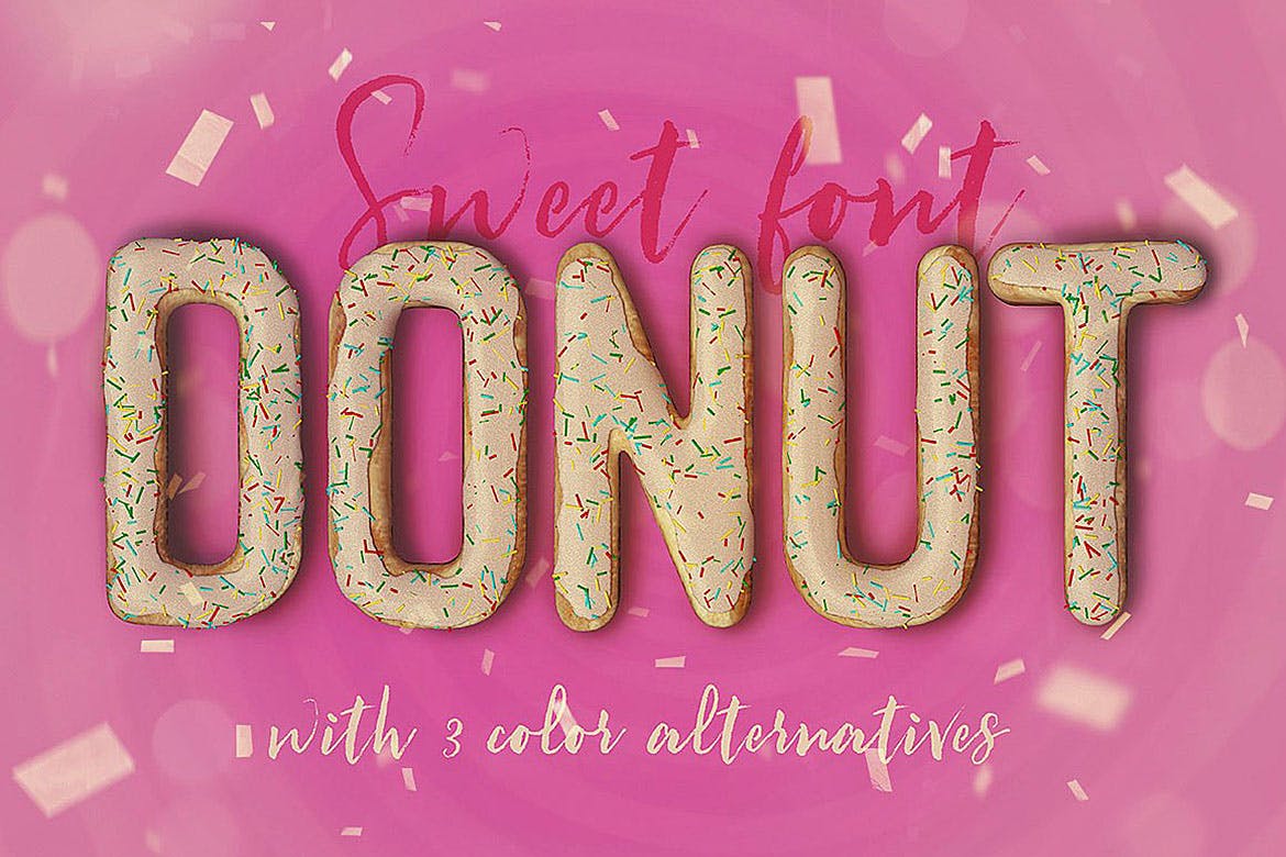 高品质时尚诱人巧克力饼干甜甜圈风格字母数字设计素材get-y