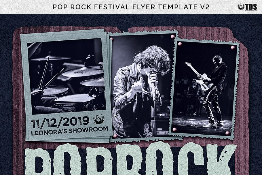 摇滚流行海报模板 Pop Rock Festival Fly