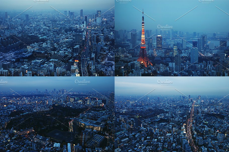 日本东京照片素材包 Tokyo Aerial Citysca