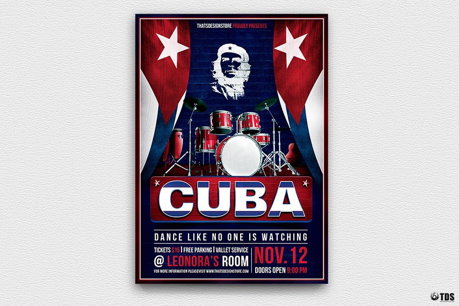 古巴风格海报 Cuban Live Salsa Flyer