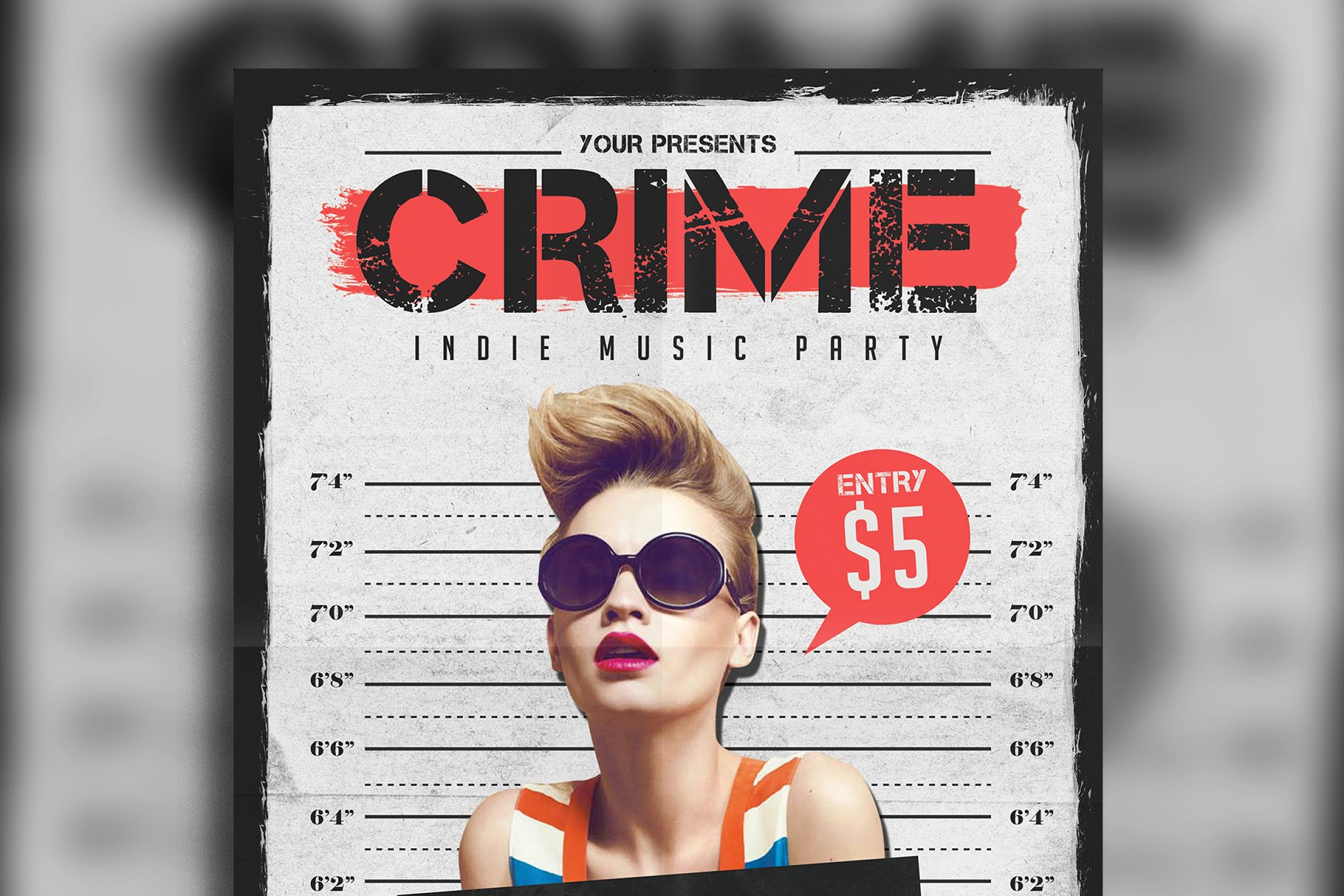 趣味恶搞罪犯风格的海报主题模板 Indie Crime Po