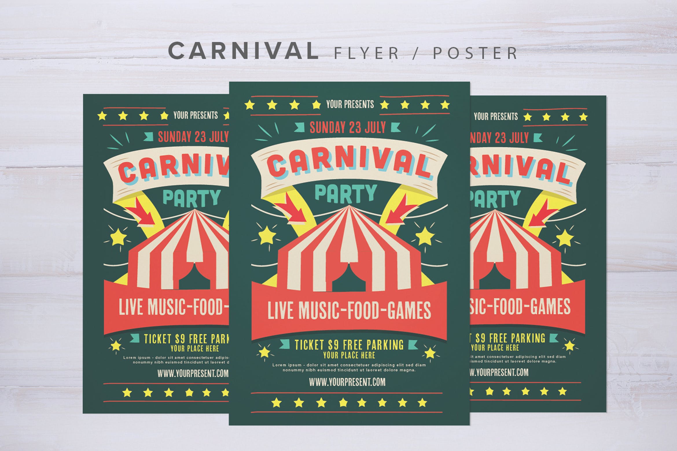 嘉年华假日庆典活动海报传单设计模板 Carnival Fly