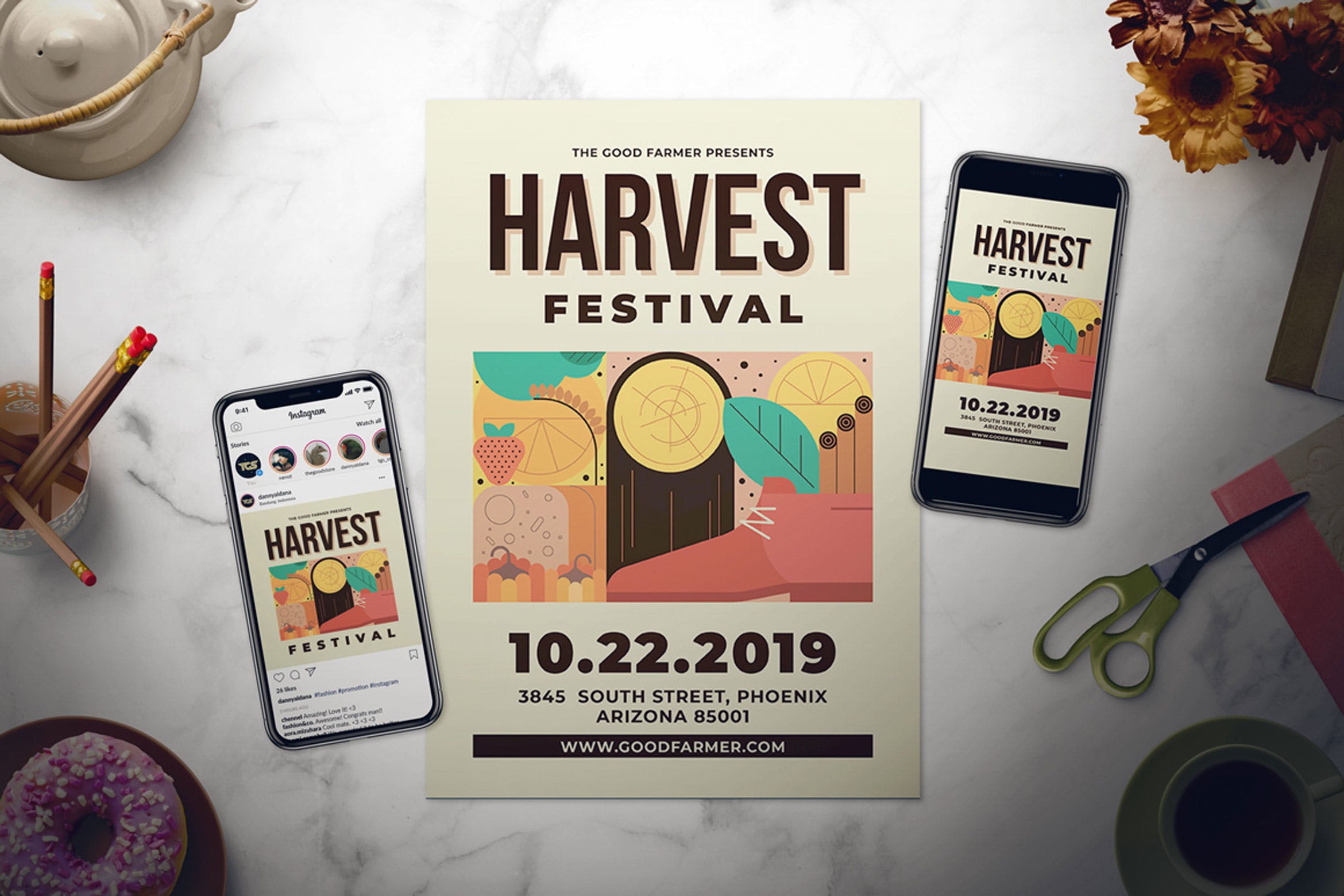 秋天丰收主题节日活动海报设计套装 Harvest Festi