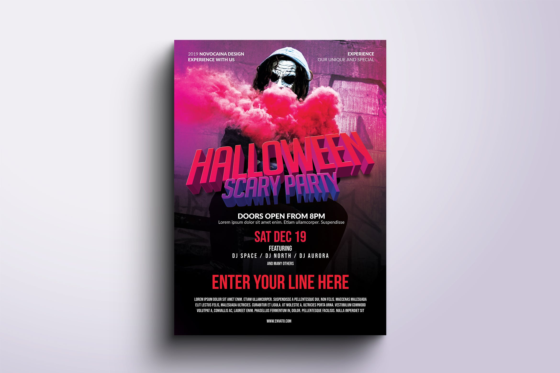 万圣节DJ音乐派对活动传单海报设计模板 Halloween