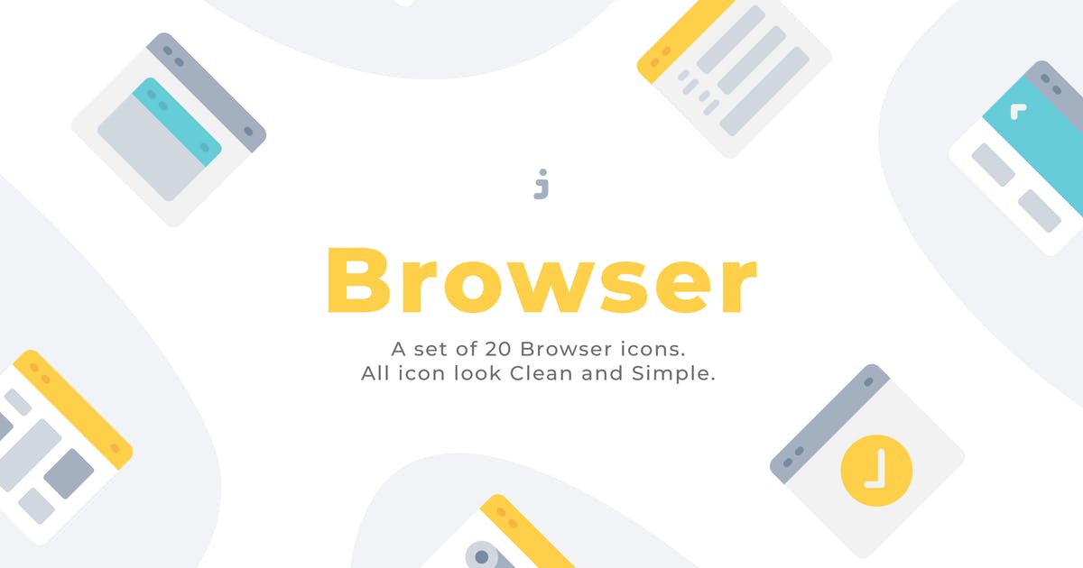 20枚浏览器主题扁平化矢量图标下载 20 Browser i