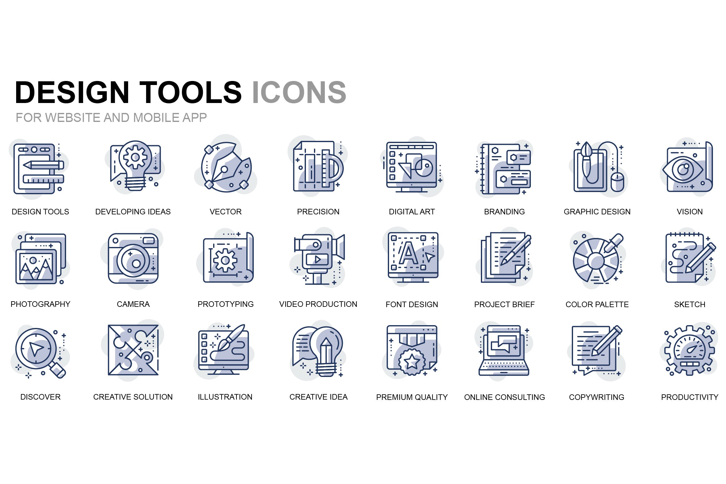 设计工具线性图标矢量素材 Design Tools Thin