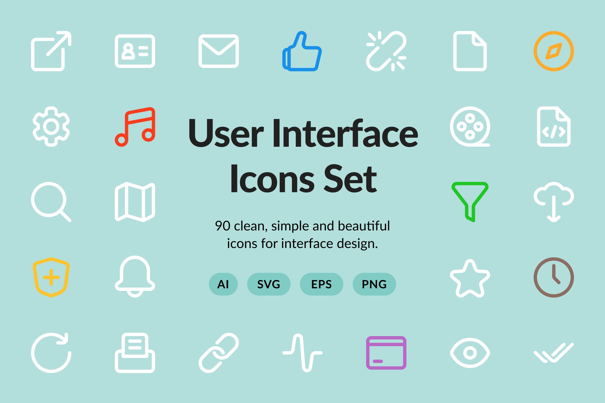 UI界面设计矢量图标集 User Interface Vec