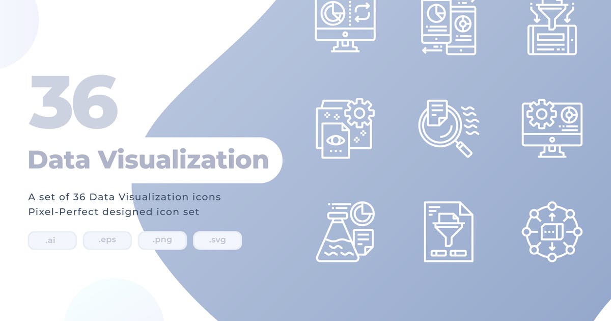 36枚数据可视化主题图标素材 36 Data Visuali
