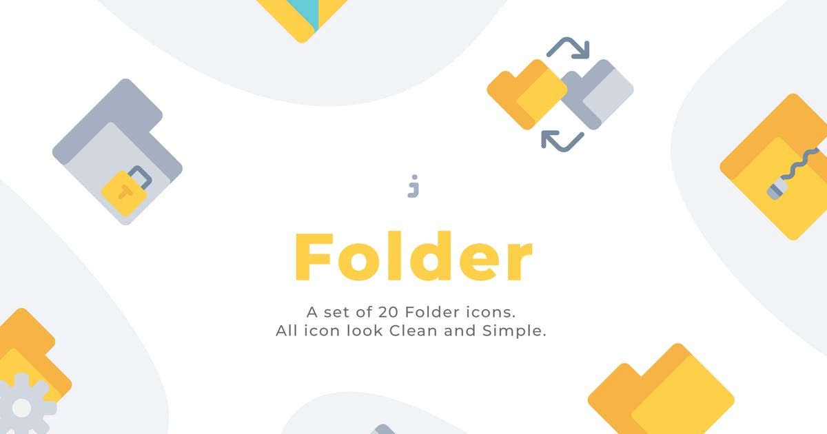 20款文件扁平化矢量图标素材 20 Folder icons
