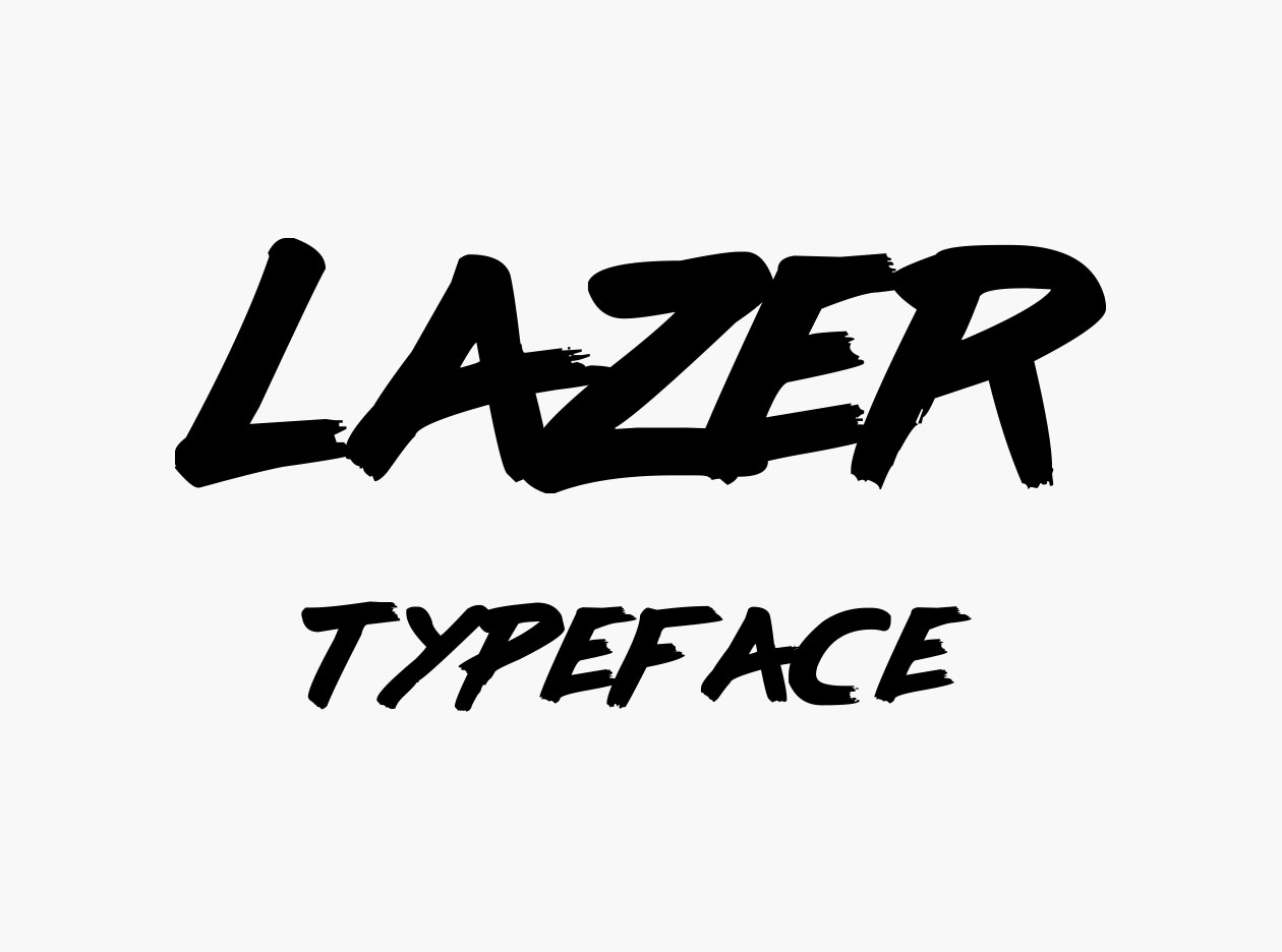 复古风画笔笔刷斜体英文字体 Lazer Free Font