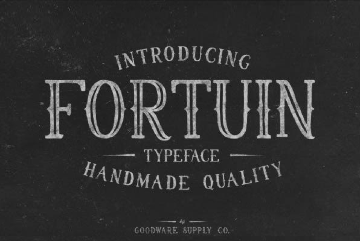 手工绘制复古风格英文字体 Fortuin Font