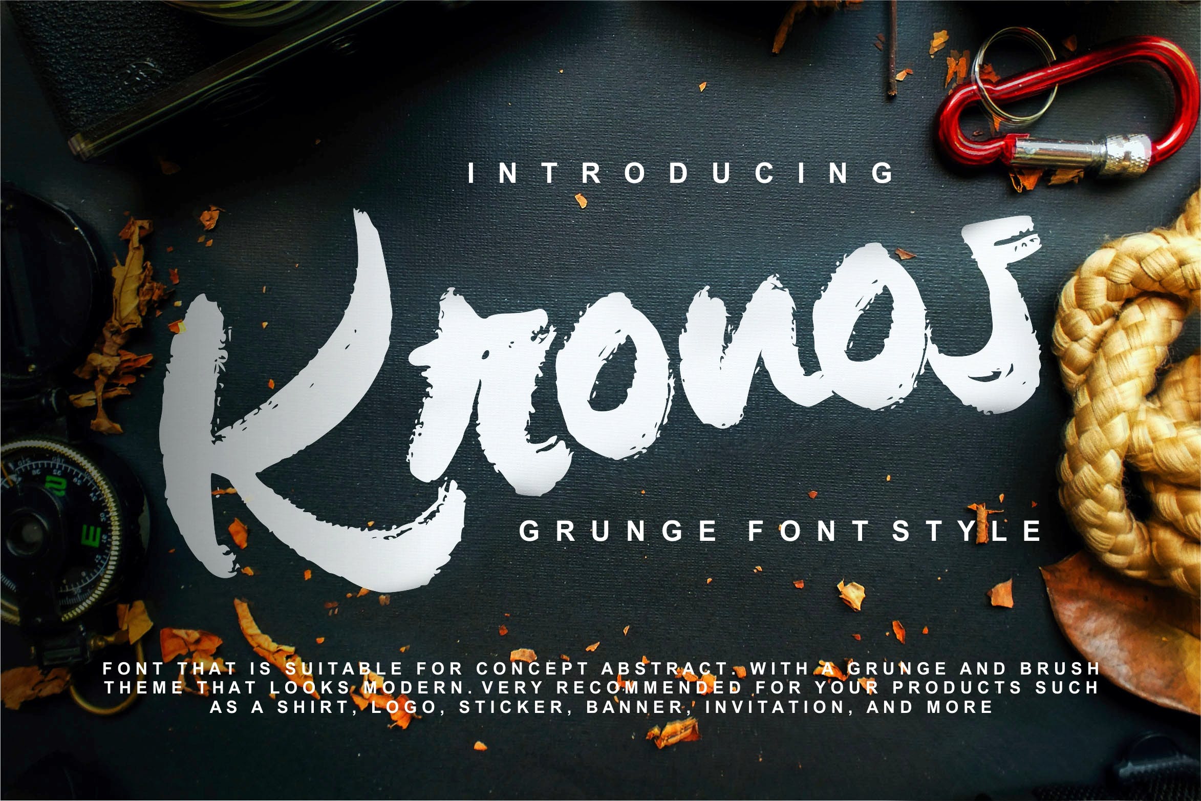 平面设计标题粗体笔刷字体下载 Kronos Grunge
