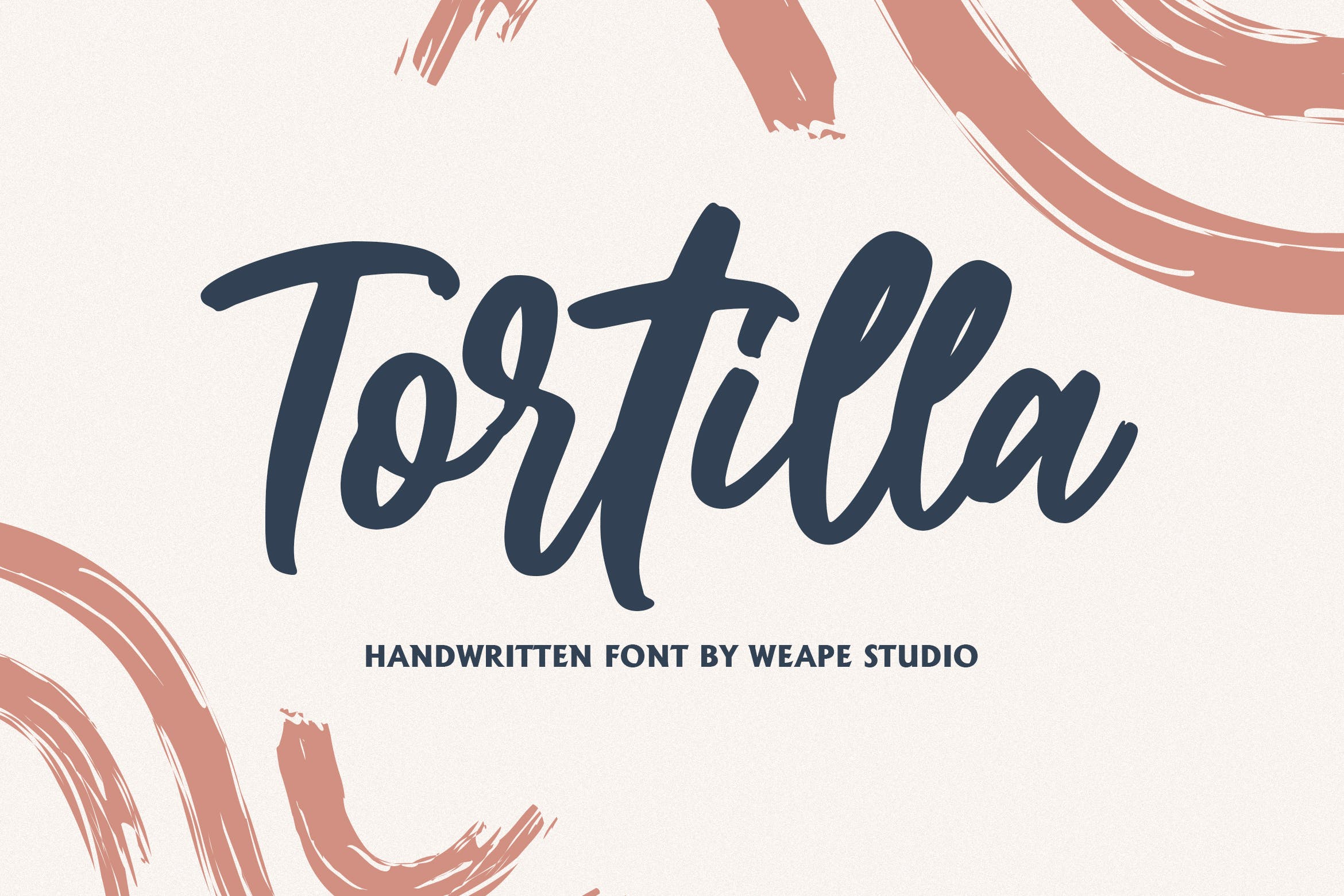 流畅笔画英文书法笔刷字体下载 Tortilla – Hand
