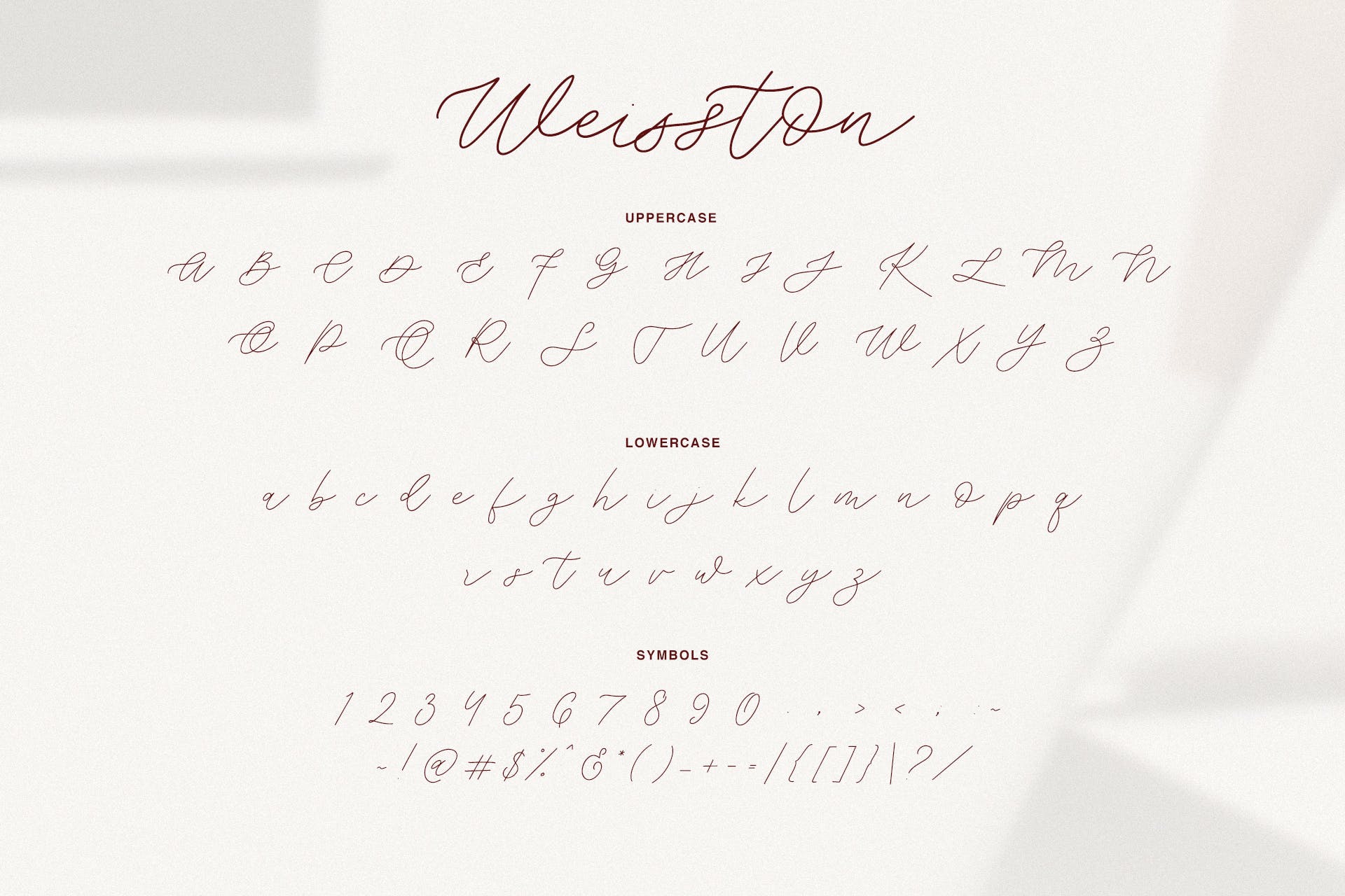 飘逸连笔钢笔书法字体下载 Weisston – Script
