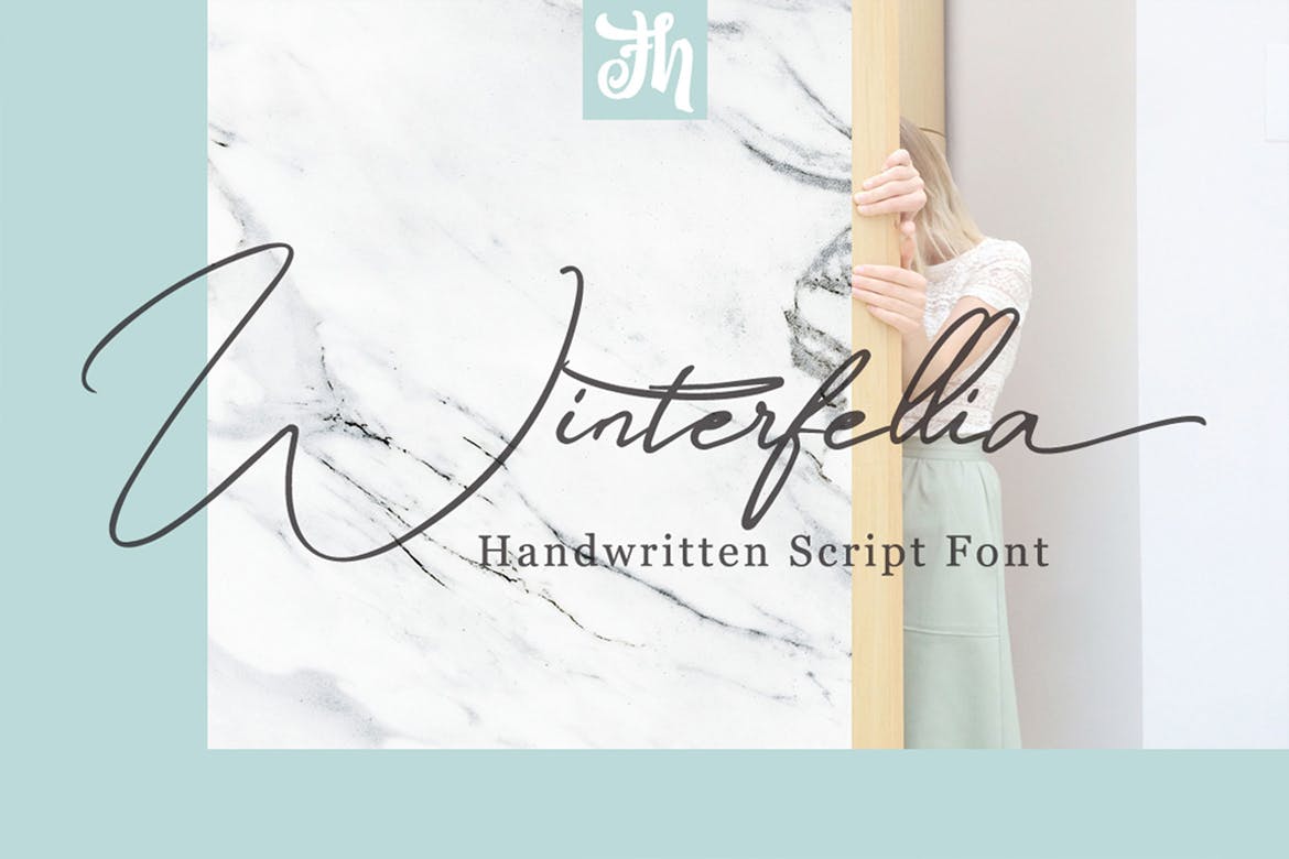 钢笔手写英文书法字体 Winterfellia – Hand