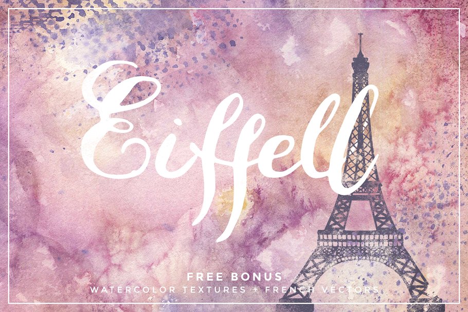 独特华丽法国浪漫主义英文手写字体 Eiffell Brush