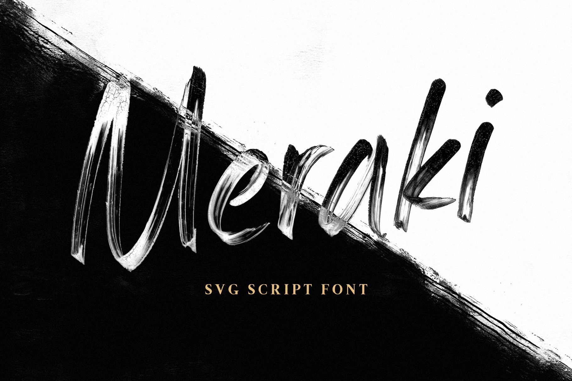 手写SVG脚本英文马克笔字体 Meraki SVG Scri