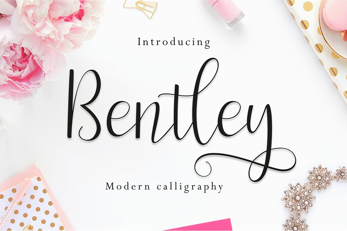 女性品牌设计绝配手写英文字体 Bentley Script