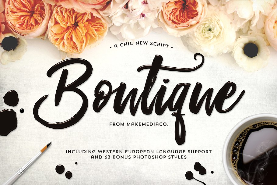 画笔手写英文字体 Boutique Script   PSD