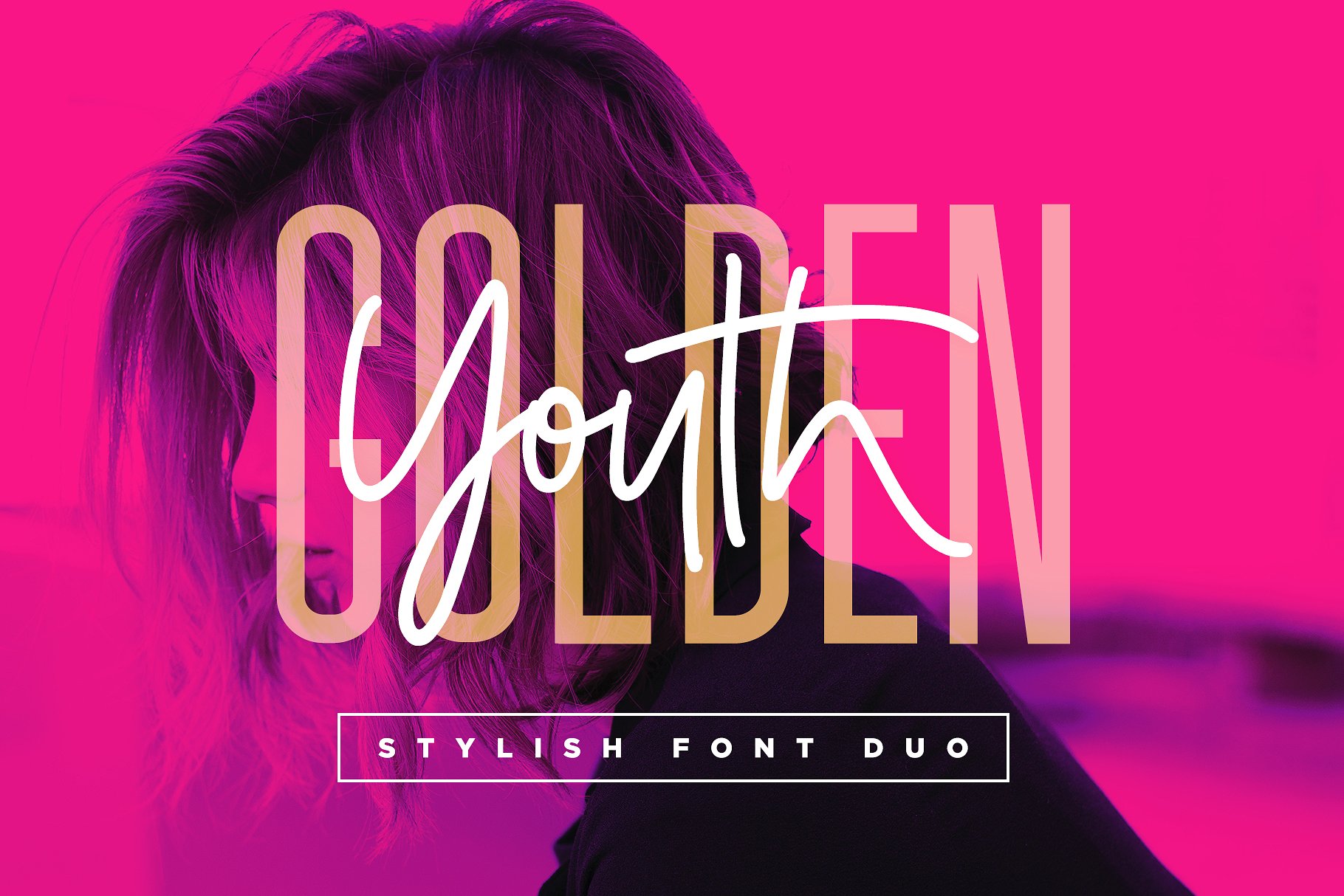 无与伦比脚本字体Golden Youth Font Duo