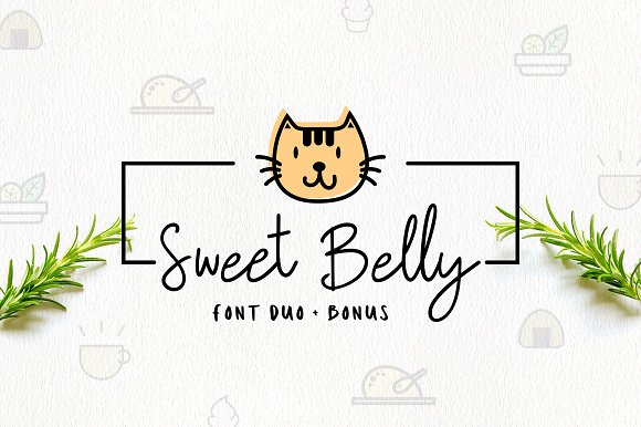 一个可爱的字体外加小清新图标 Sweet Belly Fo