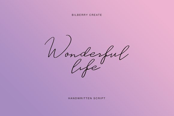 一款流畅优雅的手写字体 Wonderful life scr