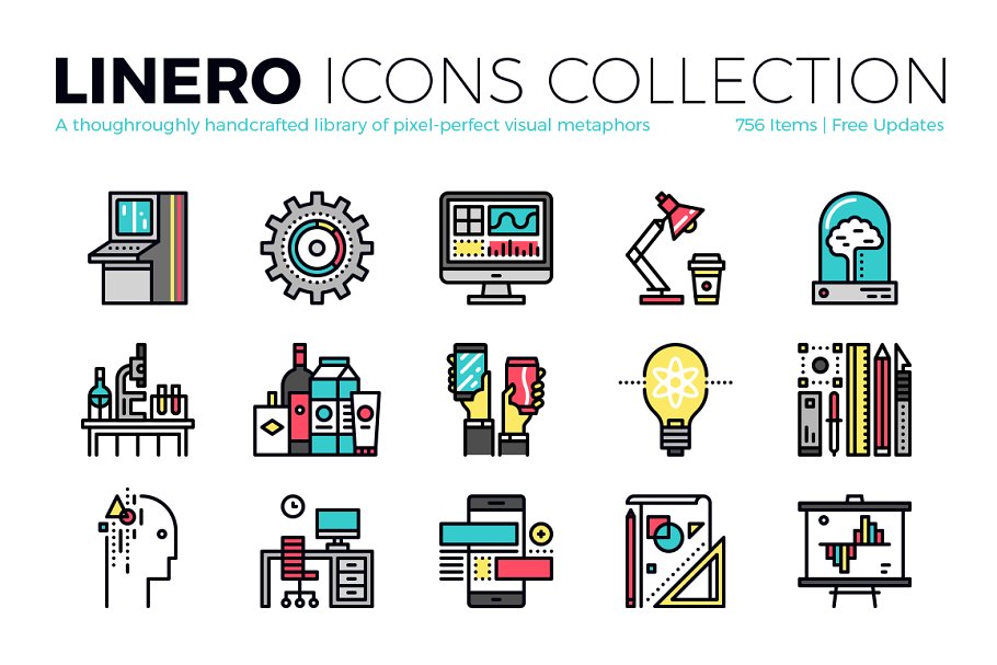彩色线条概念图标合集 Linero Icons Collec