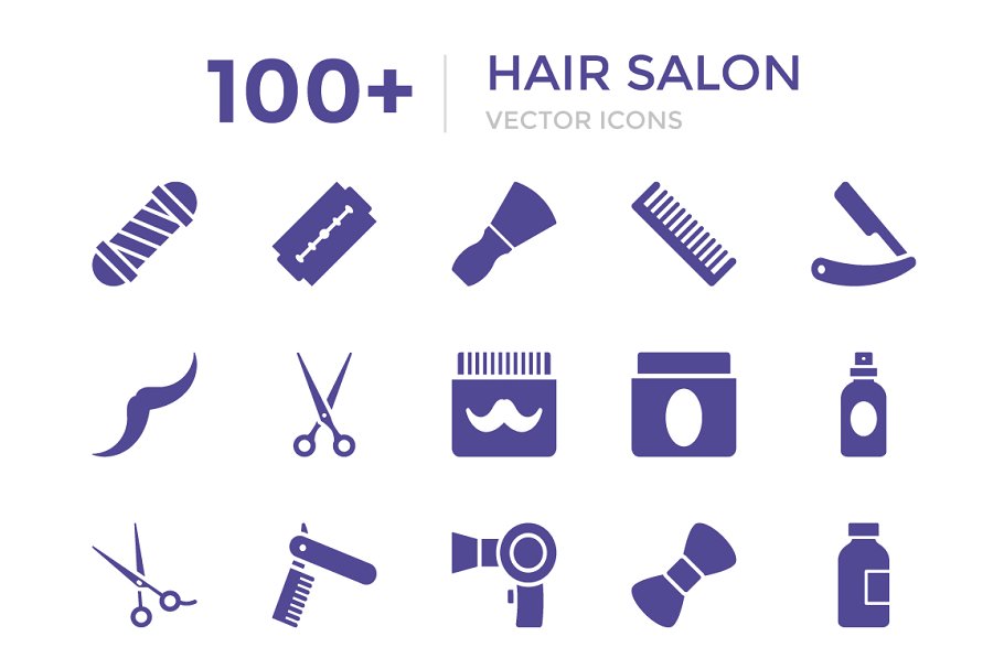 美发工具沙龙发廊矢量ico图标 100 Hair Salo