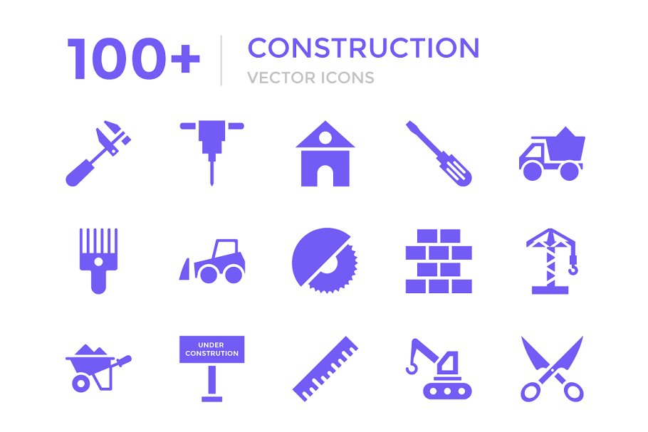 建筑矢量图标 100 Construction Vecto