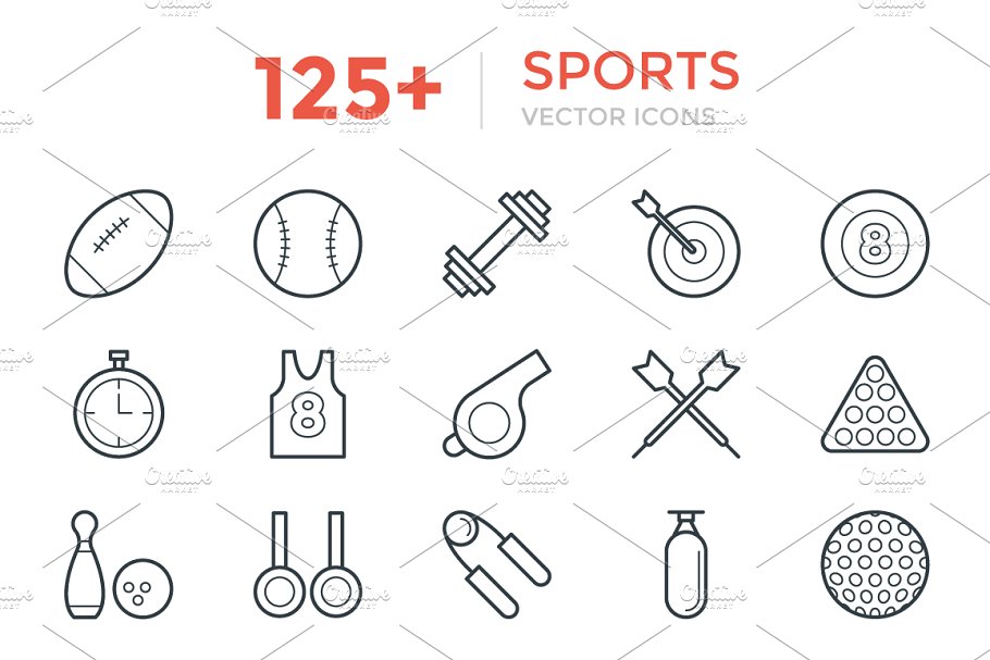 运动矢量图标 125 Sports Vector Icon
