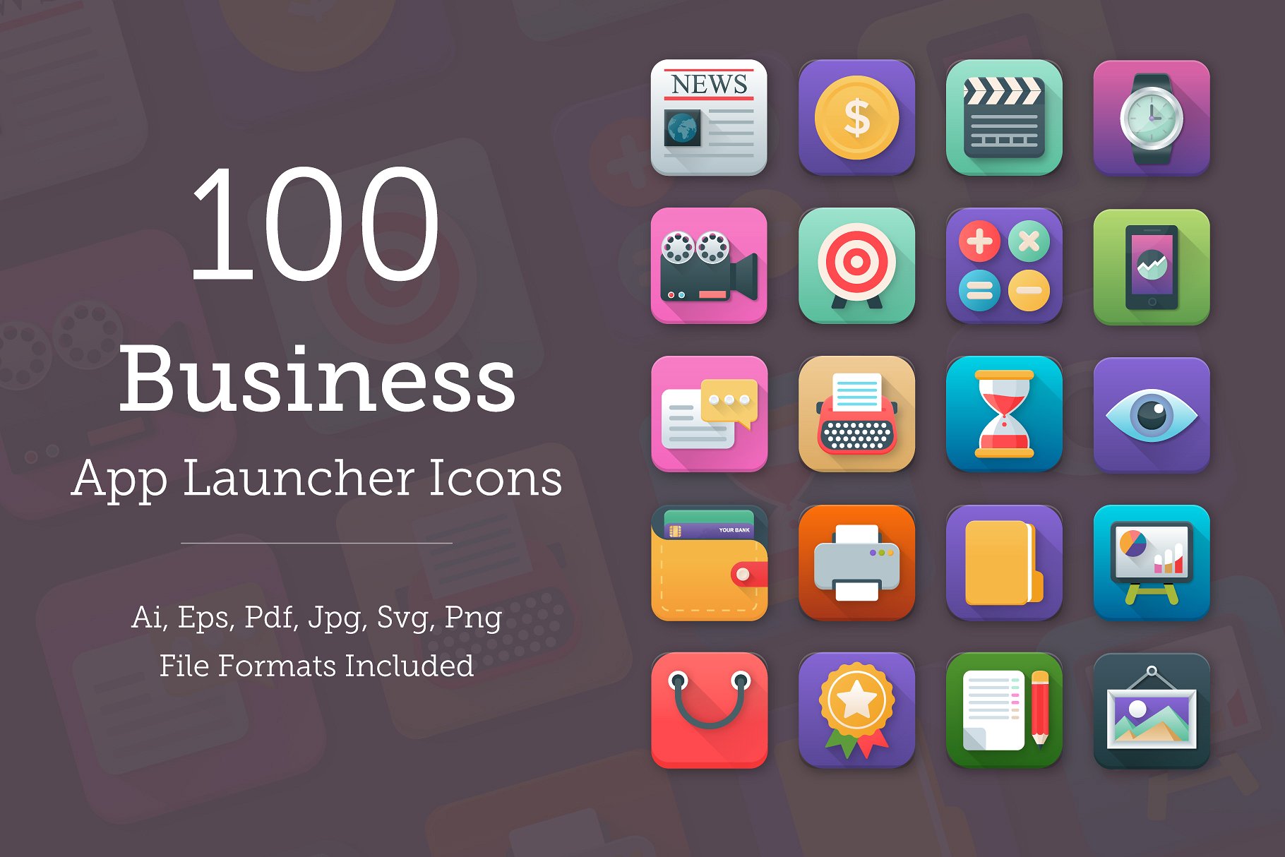 100个商业应用图标 100 Business App Ic