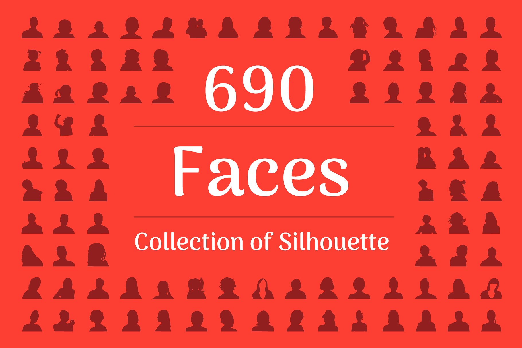 形形色色人物剪影图标 690 Face Silhouette