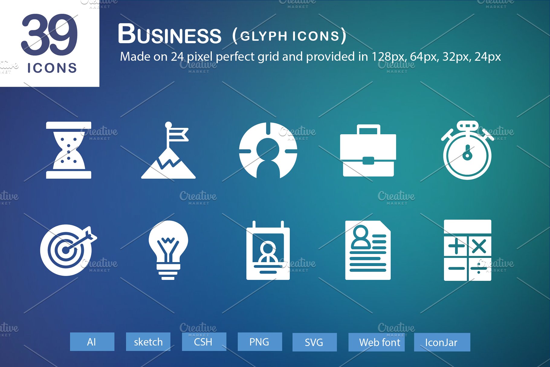 企业商务主题业务符号图标Business Glyph Ico